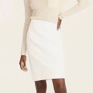 J. Crew Aztec pattern textured pencil cream white career work cocktail skirt 14